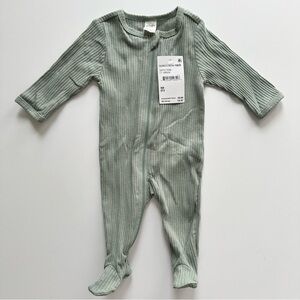 NEW PL Baby Newborn Footie Pajamas Sage Green NWT